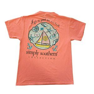 Simply Southern Bright Coral T- Shirt Medium